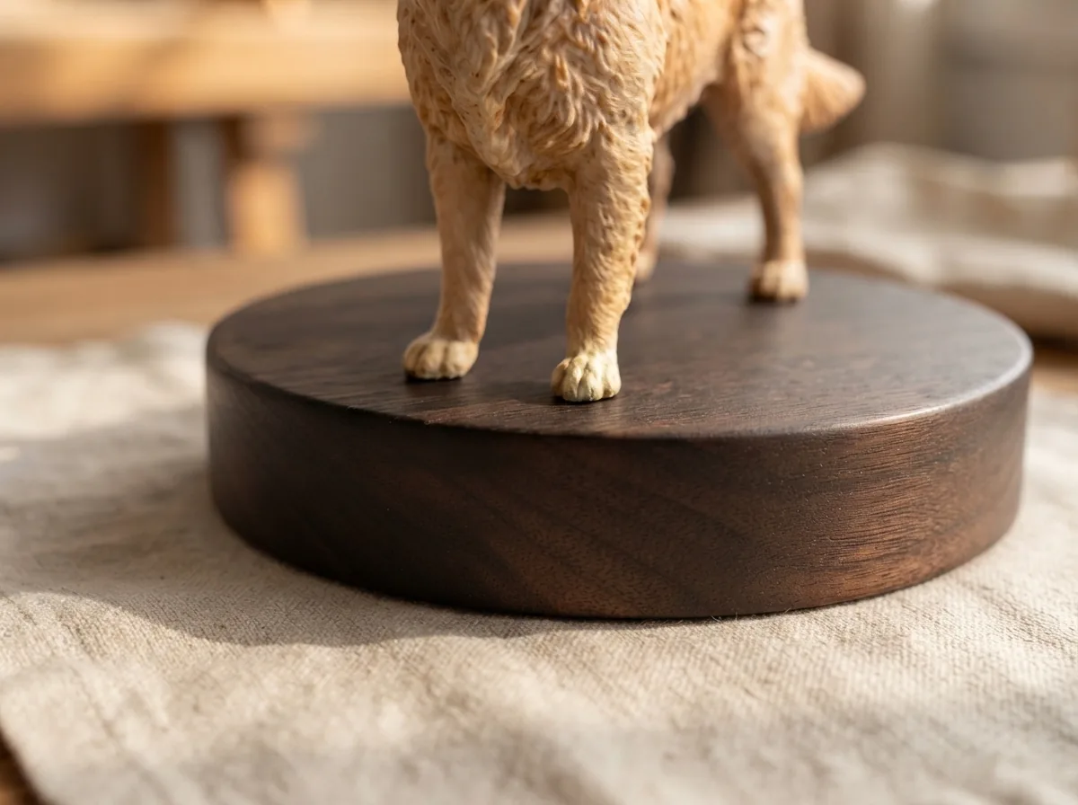 Solid black walnut round base